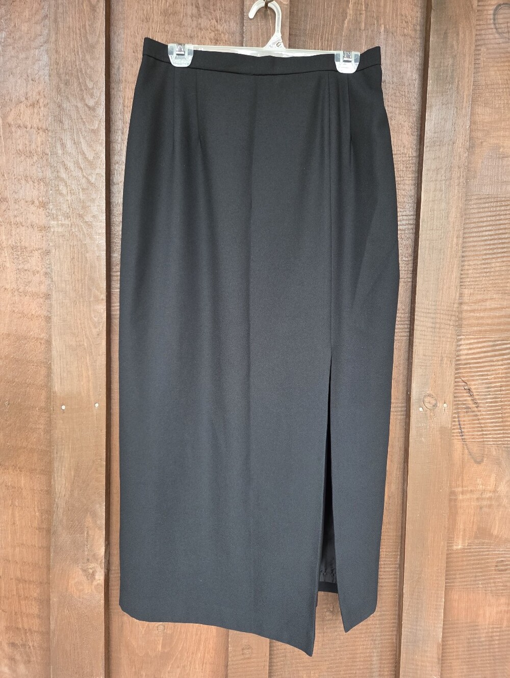 Vtg Petra Black Side Front Slit Maxi Skirt